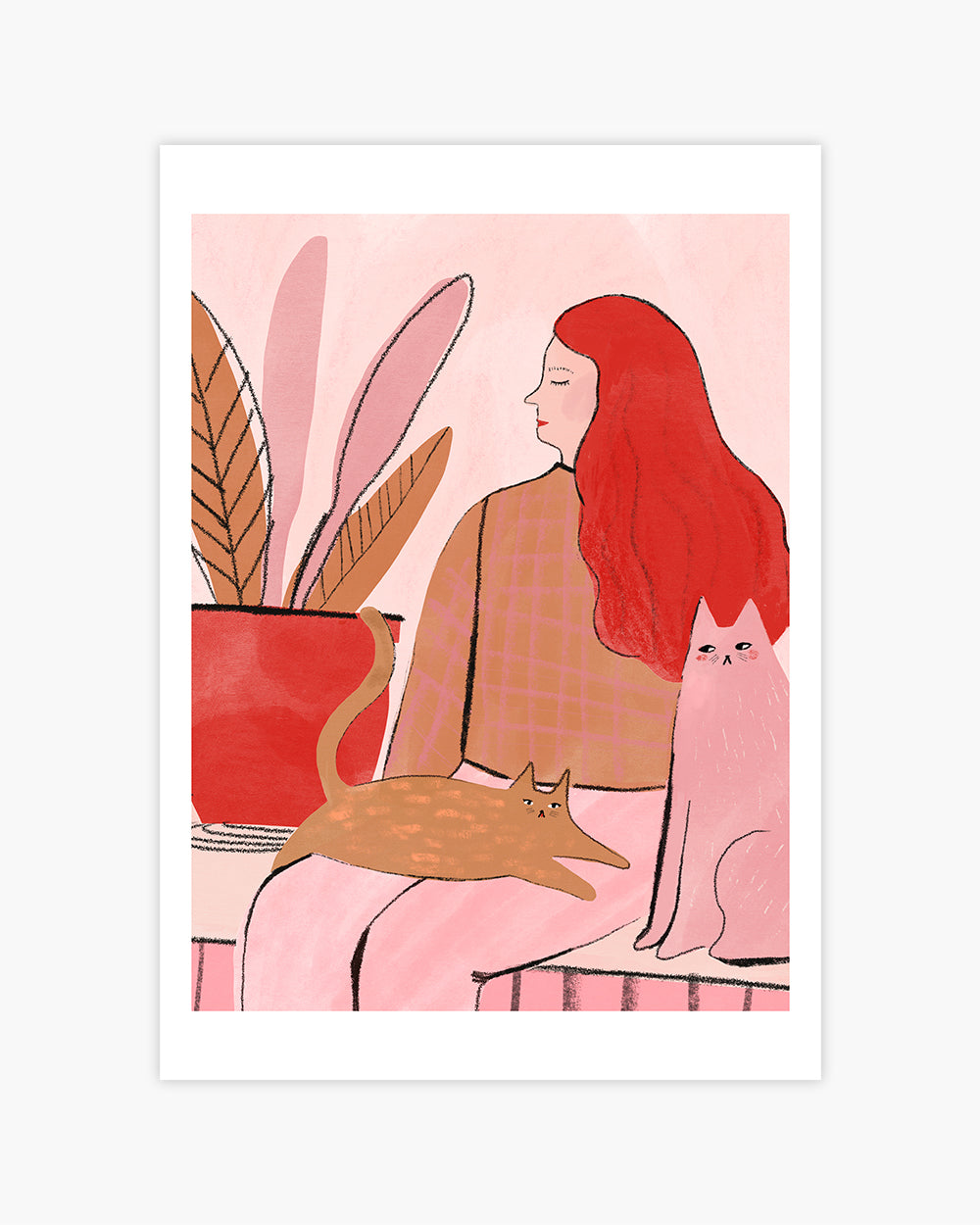 Relaxing With Cats Art Print