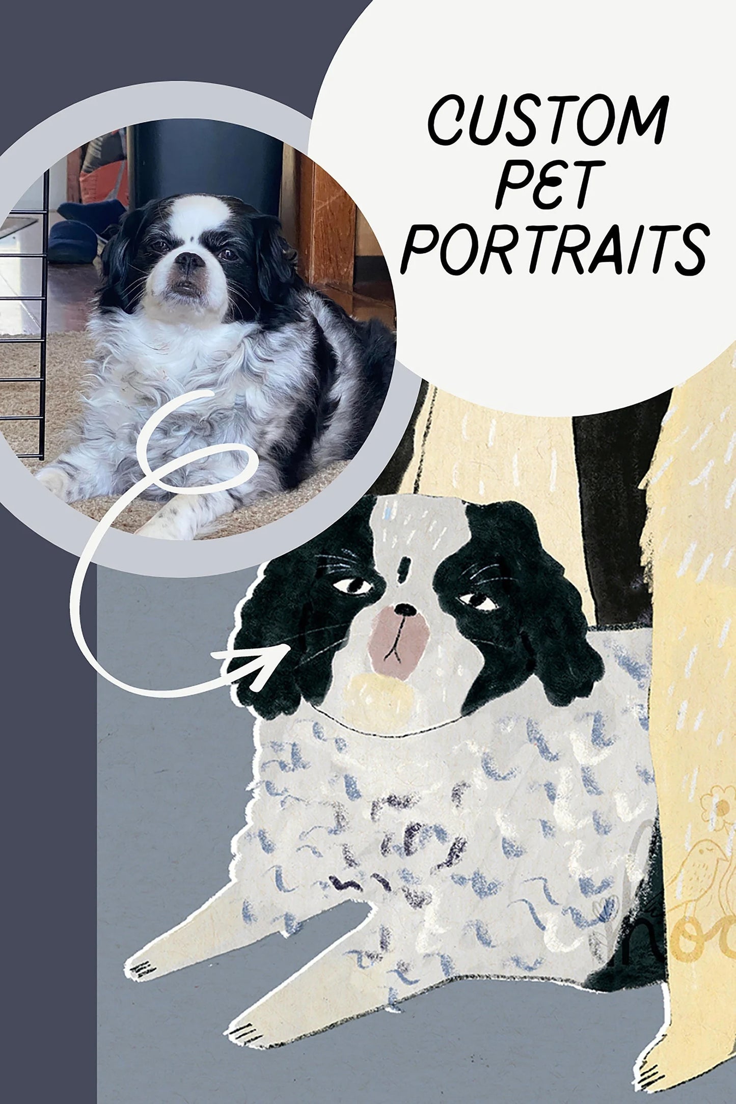 Hand Drawn Custom Pet Portrait - Digital File for Printing