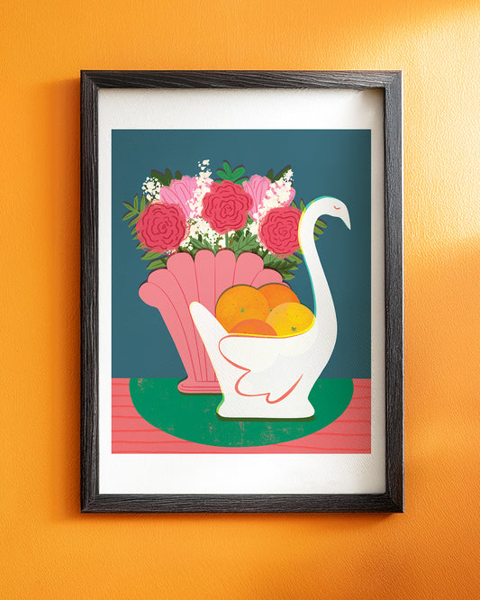 Swan Still Life Art Print