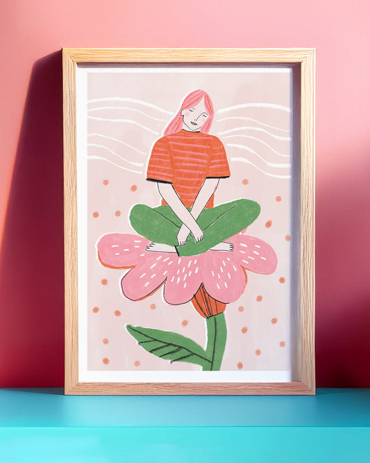 Woman in Bloom Art Print