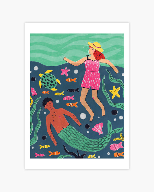 Sea Swimming Art Print