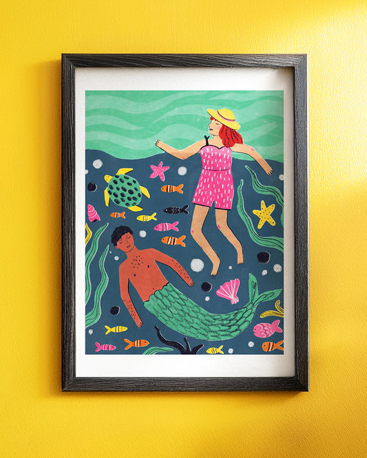 Sea Swimming Art Print