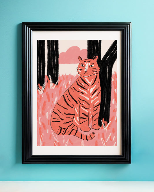 Pink Tiger Art Print