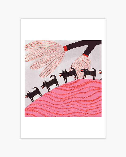 Creepy Cute Wolves Art Print