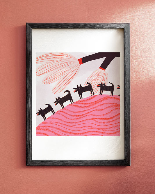 Creepy Cute Wolves Art Print