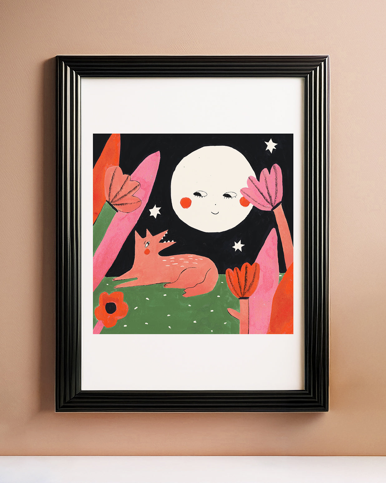 Wolf And Moon Art Print